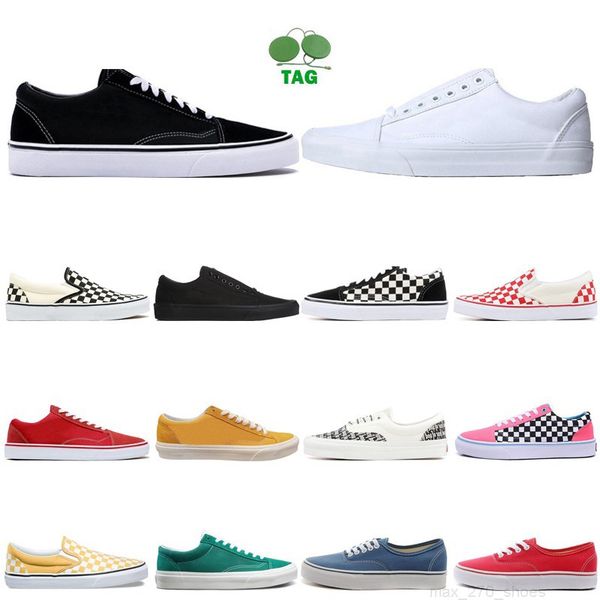 

hipping van old skool canvas shoes men women fear of god triple white black red 11 blue pink fashion slip on skateboard sports