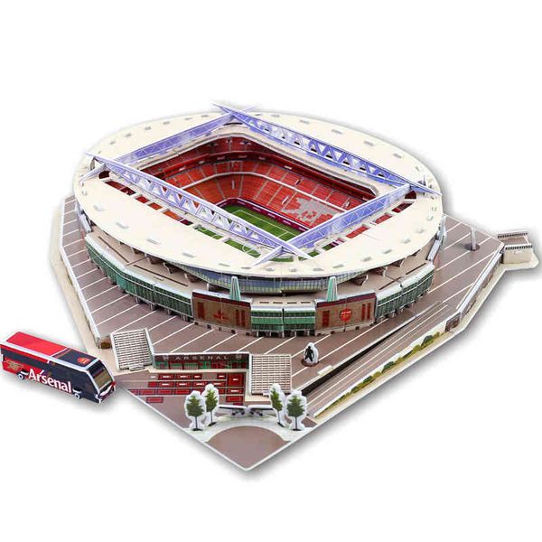 [Divertente] 105 Pz / set The Red Devils Old Trafford Club RU Concorrenza Gioco di calcio Stadi modello di edificio giocattolo regalo scatola originale X0522