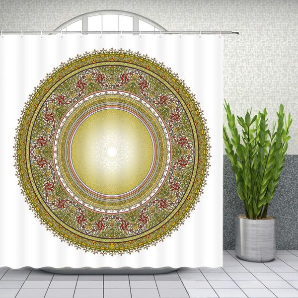 

shower curtains round mandala bohemia style geometric bathroom decor home bath bathtub waterproof polyester hang curtain set