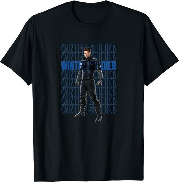 

the falcon and the winter soldier bucky text stack t-shirt black s-5xl, White;black