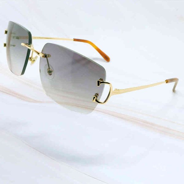 

factory direct price metal rimless square oval luxury mens sunglass sun shades for men, White;black