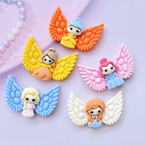 

20 resin cute little angel girls flat back scrapbook kawaii diy accessories e571 decorative objects & figurines