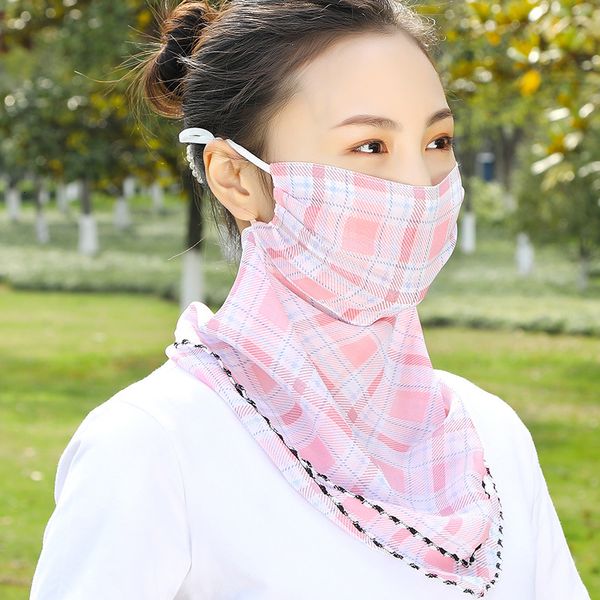 

sunscreen thin breathable veil full summer women's face covering dust neck protection mask