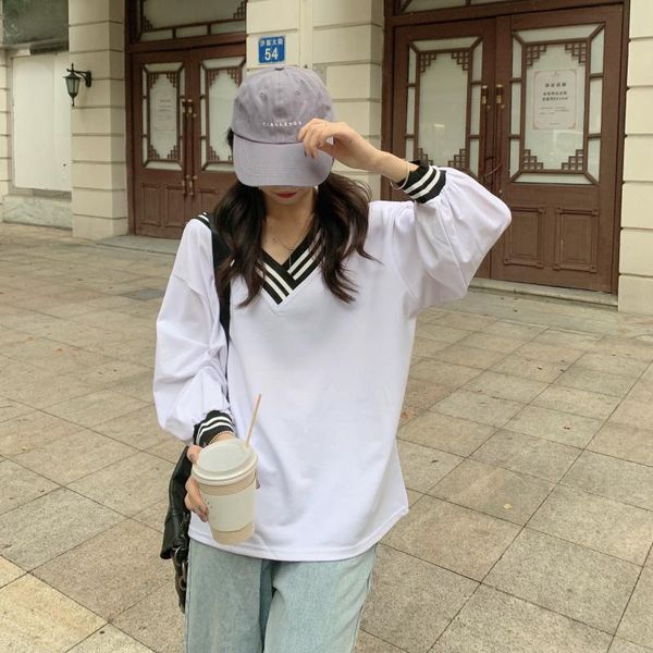 

women's hoodies & sweatshirts autumn slimming versatile collar long sleeve, Black
