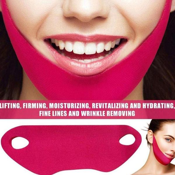 

cleaning 1pc moisturizing lifting firming v face mask red collagen hanging ear skin slim chin neck lift