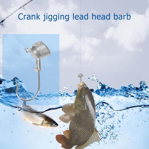 

barbed hook soft tackle outdoor crank jigging lead worm swinbait carp fishing head portable easy carrying hooks