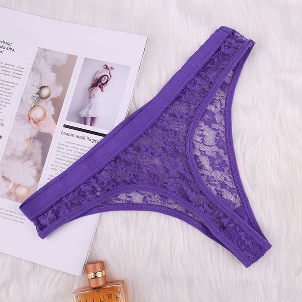 

g strings underwear women's lace underpants hollow large size briefs low waist fun thong k353, Black;white