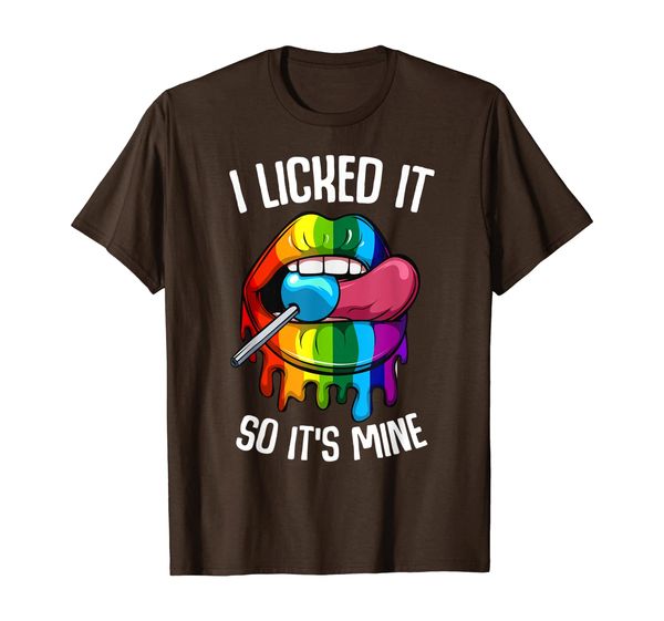 

LGBT Pride I Licked it So It' Mine Sexy Rainbow Lips T-Shirt, Mainly pictures