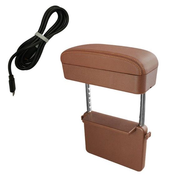 

car organizer upgrade armrest box storage adjustable elbow support case auto seat wireless charging with usb line