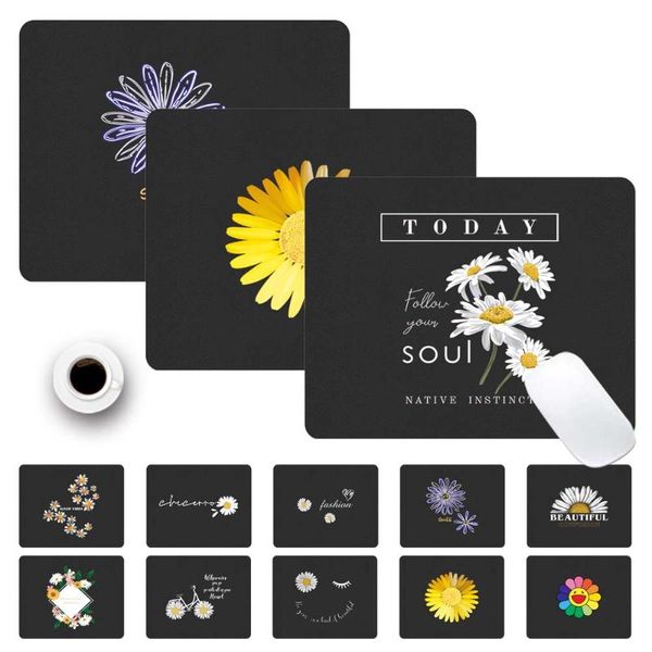 

mouse pads & wrist rests pu leather office computer keyboard desk mat mouse-pad smooth gaming lappad printed daisy durable pc game