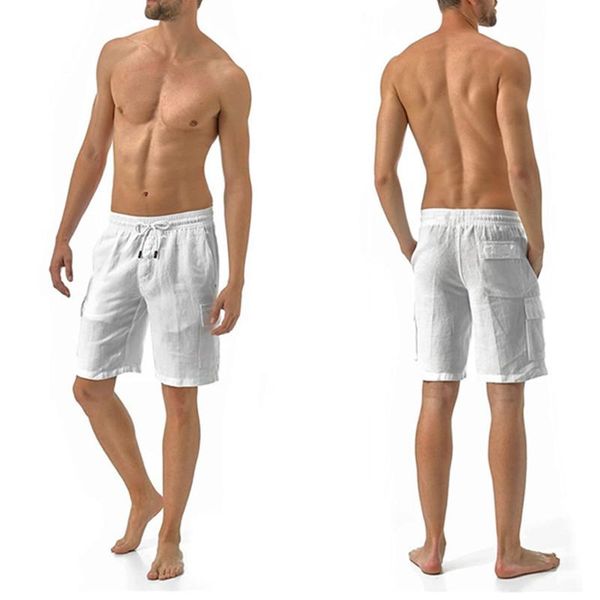 

men cargo shorts summer fashion army tactical homme casual multi-pocket male baggy solid color trousers plus size men's, White;black