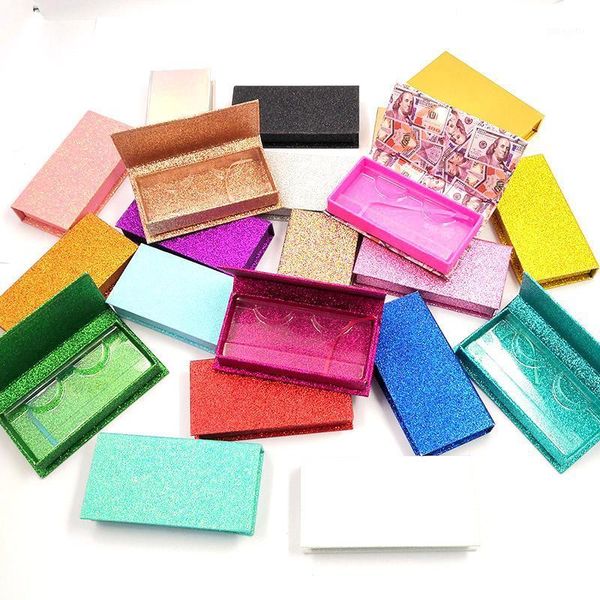

100pcs wholesale rectangle eyelashes box with lashes tray package mink logo and