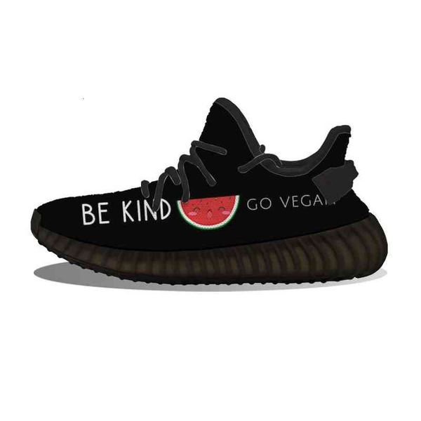 

diy custom be kind go vegan running shoes mesh printed mens womens trainers outdoor sports sneakers, Black;white