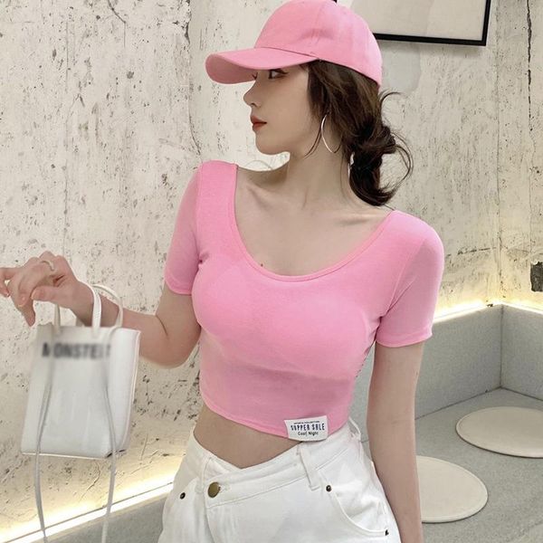 

women's t-shirt jlong summer tee korean women short sleeve slim o neck, White