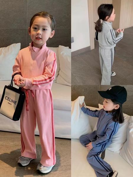 

clothing sets girls spring autumn sports tracksuits 3 6 8 10 12years old teens toddlers kids designer korean jogging trouser, White