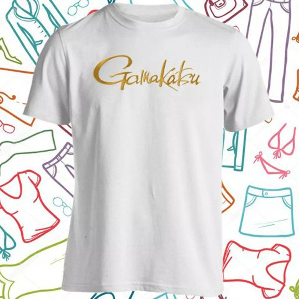 

gamakatsu fishing hooks logo men's white t-shirt size s to 3xl, White;black