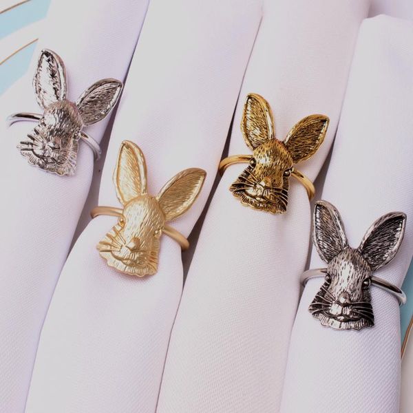 

napkin rings ears easter ring holder metal home table decor for rustic decoration