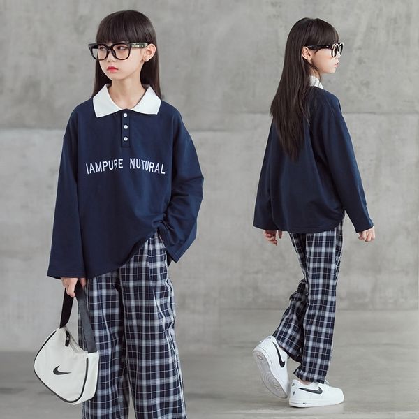 

girls' autumn clothes 2021 new foreign style net red suit big korean children's sweater fashion trend two-piece set, Black;white