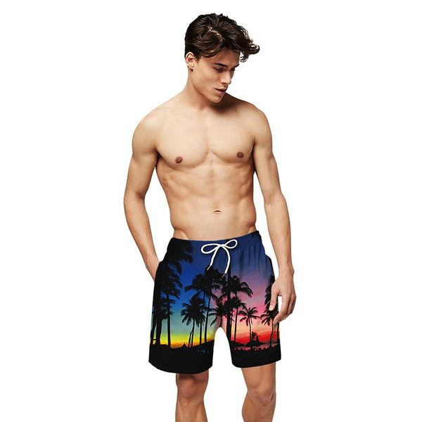

men's shorts beach pants coconut print, White;black