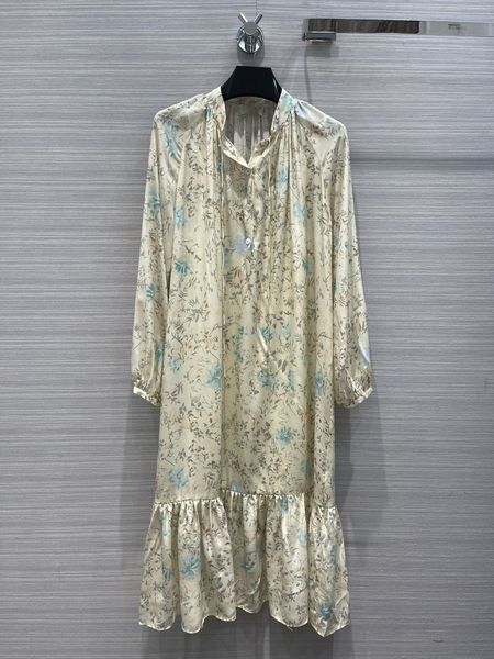 

cel22 early spring ink floral silk dress, Black;gray