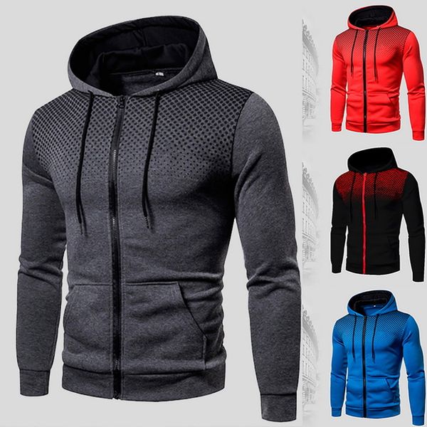 

hip hop zipper hooded sweatshirt men 2020 spring casual solid hoodies sweatshirts male brand streetswear jackets red black 3xl kg-404