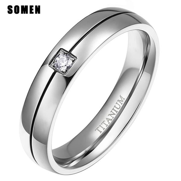 

wedding rings somen men's titanium silver color ring with cubic zirconia jewelry usa size for valentine's day gift bague homme, Slivery;golden