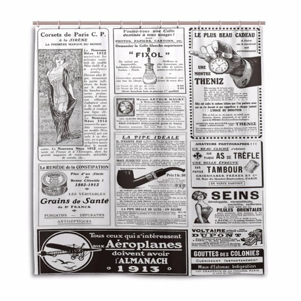 

shower curtains spaper english letters retro curtain home bathroom decor waterproof polyester fabric