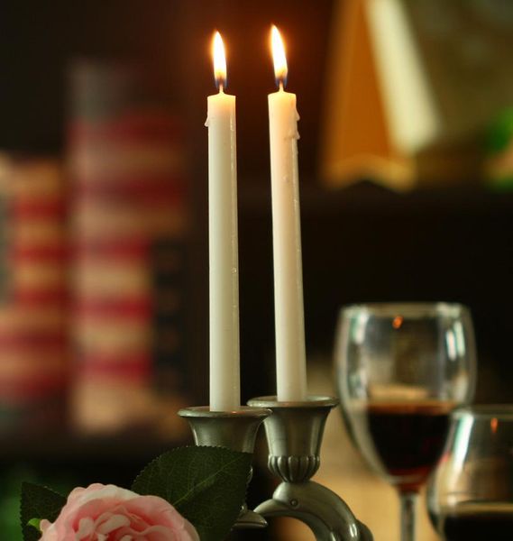 

10pcs common household candles red white candle for candlelight dinner valentine dining table wedding decoration