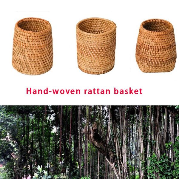 

storage baskets rattan chopsticks bucket tube shovel spoons dinner knives forks tableware box home kitchen basket