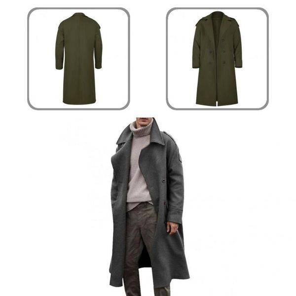 

men's trench coats stylish fine workmanship long peacoat men coat 4 sizes sleeves, Tan;black