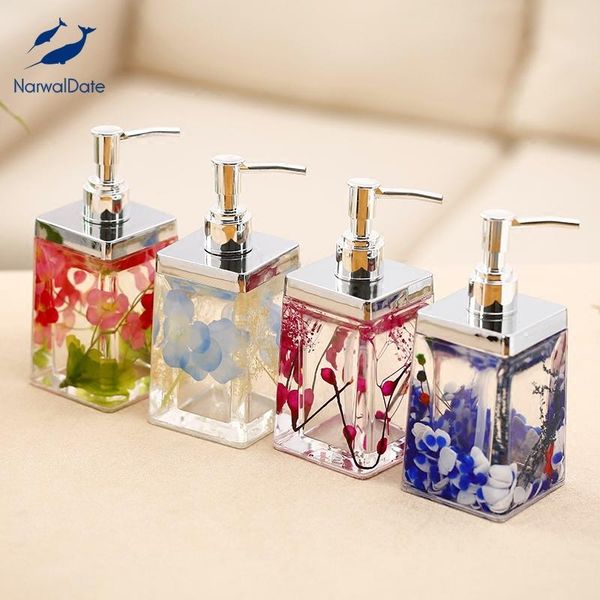

creative acrylic lotion bottle press-type liquid soap dispenser home hand sanitizer shampoo bathroom kitchen decoration bath accessory set