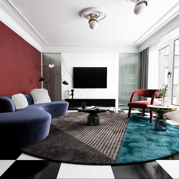 

carpets nordic round living room geometric thick rugs for bedroom modern home decor and carpet study