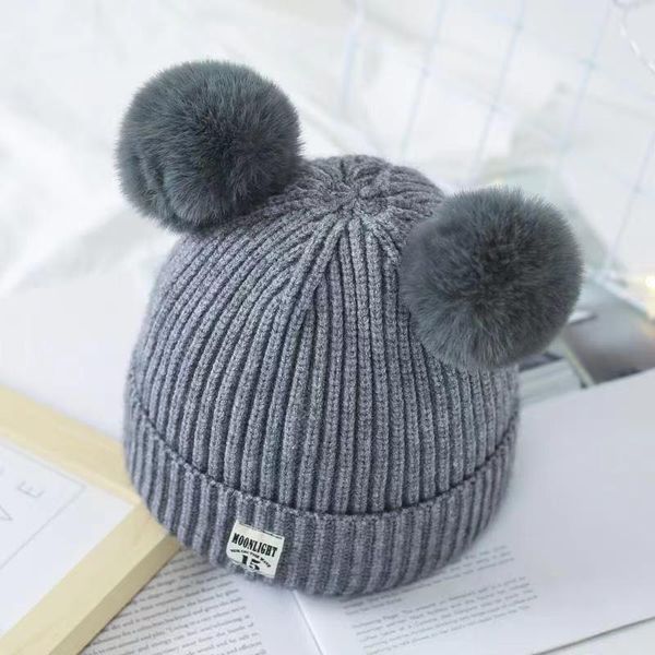 

caps & hats melario baby stuff double pompom hat winter knitted kids girl warm thicker children infant cap bonnet casquette enfant, Yellow