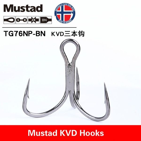 

mustad tg76 kvd fishing hooks strong three anchor fishhooks high carbon steel treble sea carp worm lure rock