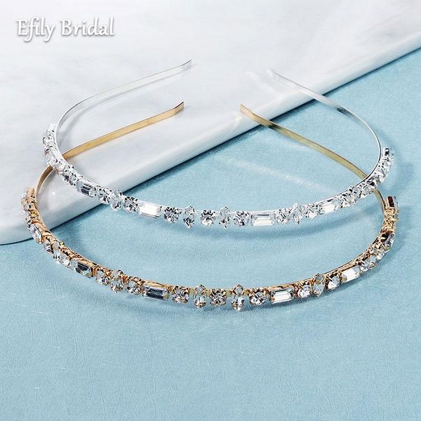 

hair clips & barrettes efily fashion rhinestone headband wedding accessories women bridal headwear jewelry pearl headpiece bride crown gift, Golden;silver