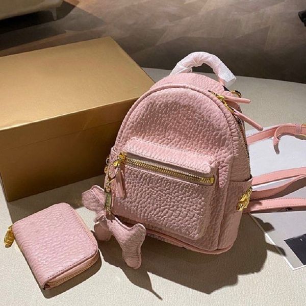 

2021 ss lady bag stark boo backpack with puppy charm and purse luxurys designers women fashion handbag double shoulder bags cross body handb, Red;black