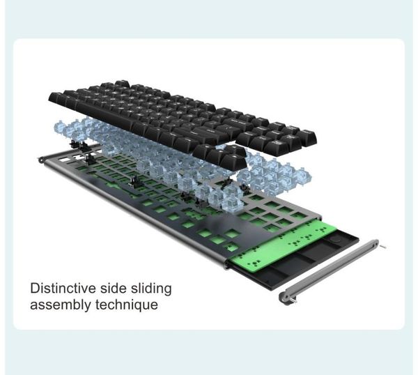 

keyboards x-bows 87 programmable cnc case rgb backlight swap kb-6 type c pcb ranger mx mechanical keyboard kit
