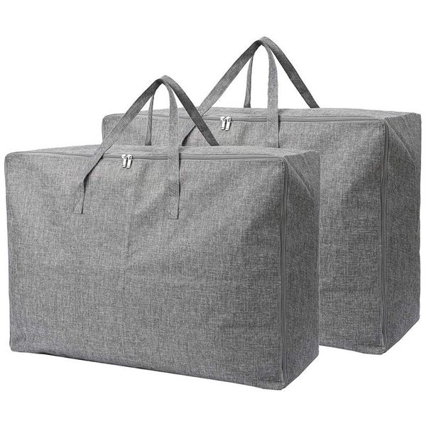 

extra large storage bags organizer bag-2 pack-sturdy, moisture proof linen fabric, carrying bag, clothes bag for bedding, c clothing & wardr