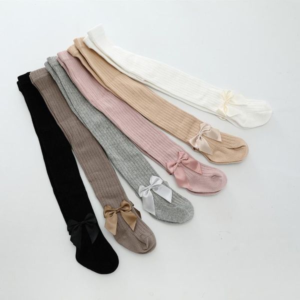 

socks 2021 tights girl period big bowknot baby pants pantyhose princess wind children bar feet leggings kids tight, Pink;yellow