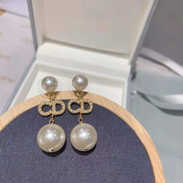 

special offer 75% off outlet online letter pearl earrings delicate, Silver