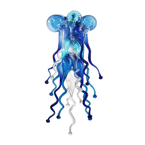 Luminária Luz Moderna Lâmpada Azul Color Pingente Lâmpada Pequena Mão Bonito Chandelier De Vidro Para Bar Luzida Luzes Luzes Criança Sala de estar Arte Decoração