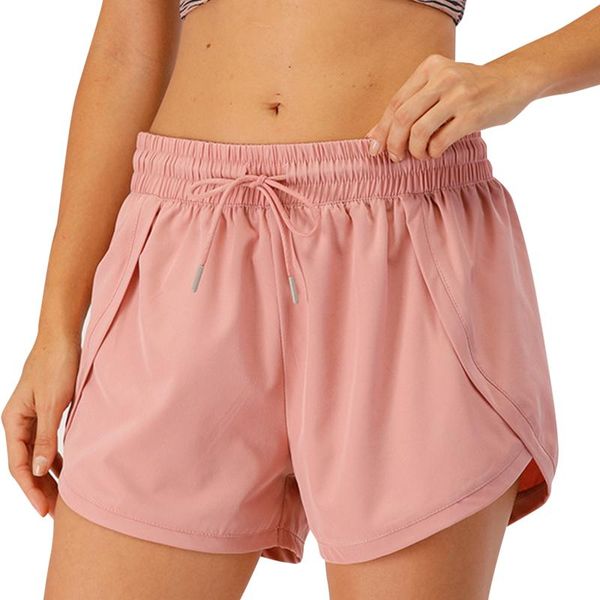 

gym clothing summer running shorts women candy color quick dry loose fitness sport casual elastic waist beach correndo short pants, White;black