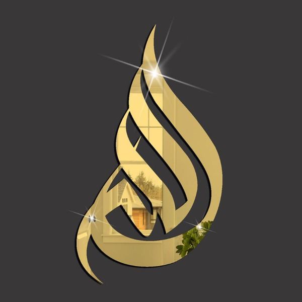 

wall stickers 1pc 3d acrylic muslim mirror sticker removable home room decal decor diy bedroom living decoration arrival