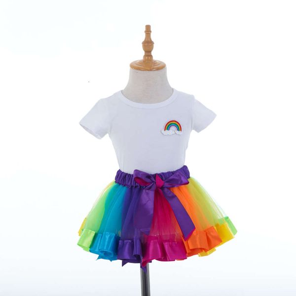 

boys and girls suits rainbow skirt suit tutu children's, White
