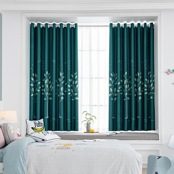 

blackout short curtains 1 pc leaves pattern for living room bedroom kitchen window treatments home decoration 2jl844 curtain & drapes