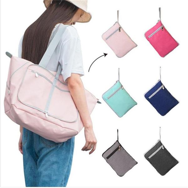 

high capacity folding bag travel portable handbag women's storage organizer shoulder bags accessories supplies product shopping