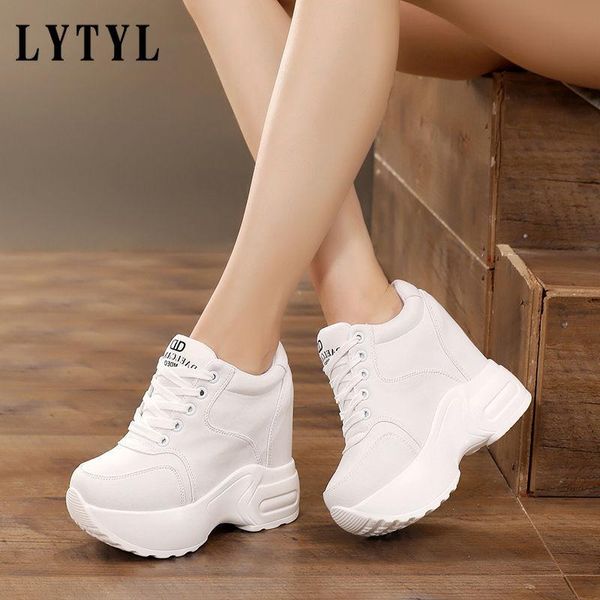 

boots platform trainers ankle autumn mesh white sneakers heels wedges breathable height increasing woman b20-384, Black