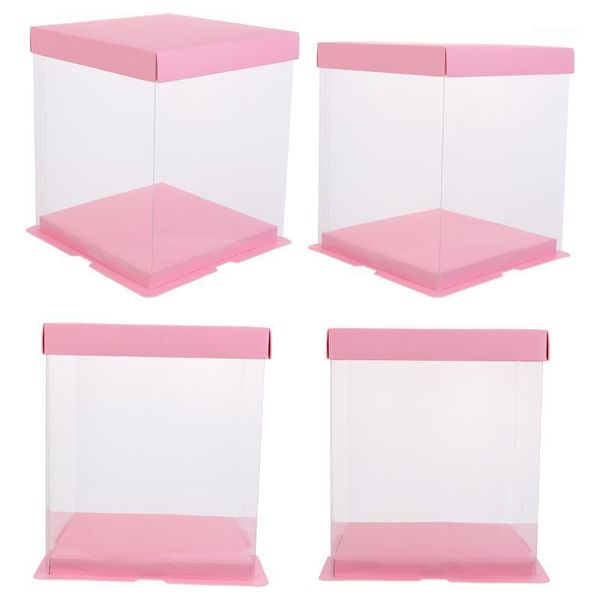 

gift wrap 4pcs cake packaging box container transparency wrapping1