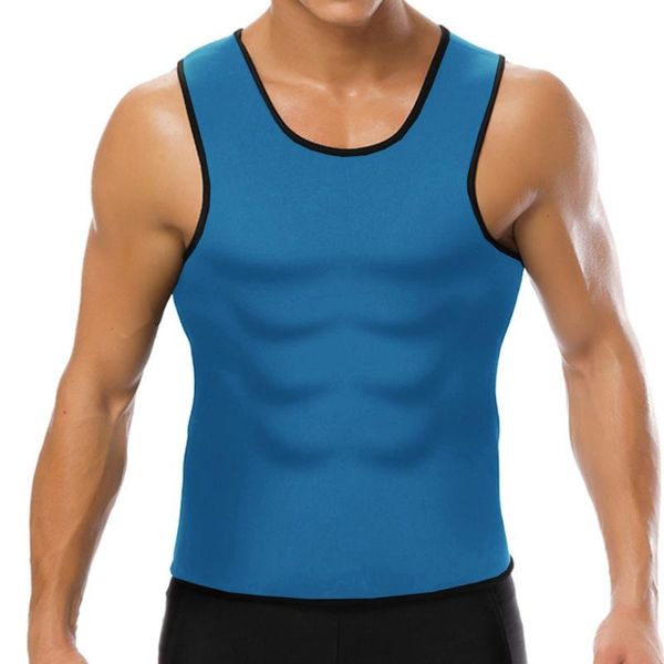 

men's body shapers slimming waist cinchers s-5xl spandex bodysuits neoprene shapewear sweat vest tank men for weight loss, Black;brown
