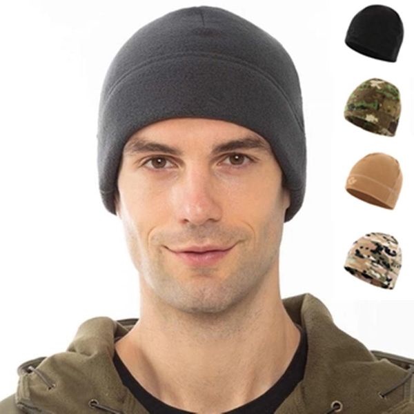 

men women fleece hats outdoor windproof winter warm hiking caps hunting military tactical sports  60cm, Black;white